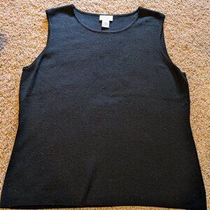 Ann Taylor Loft Merino Wool and Cashmere blend black sweater vest XL